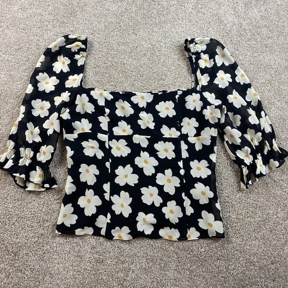 Reformation Tops - Floral Black and White Women's Top